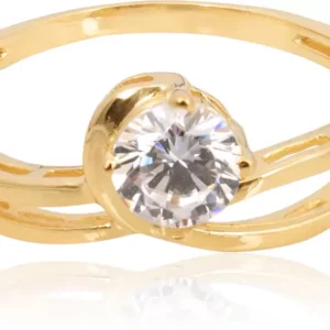 14 Kt Pure Gold Ring Wedding & Engagement Ring for Women Metal Cubic Zirconia Ring